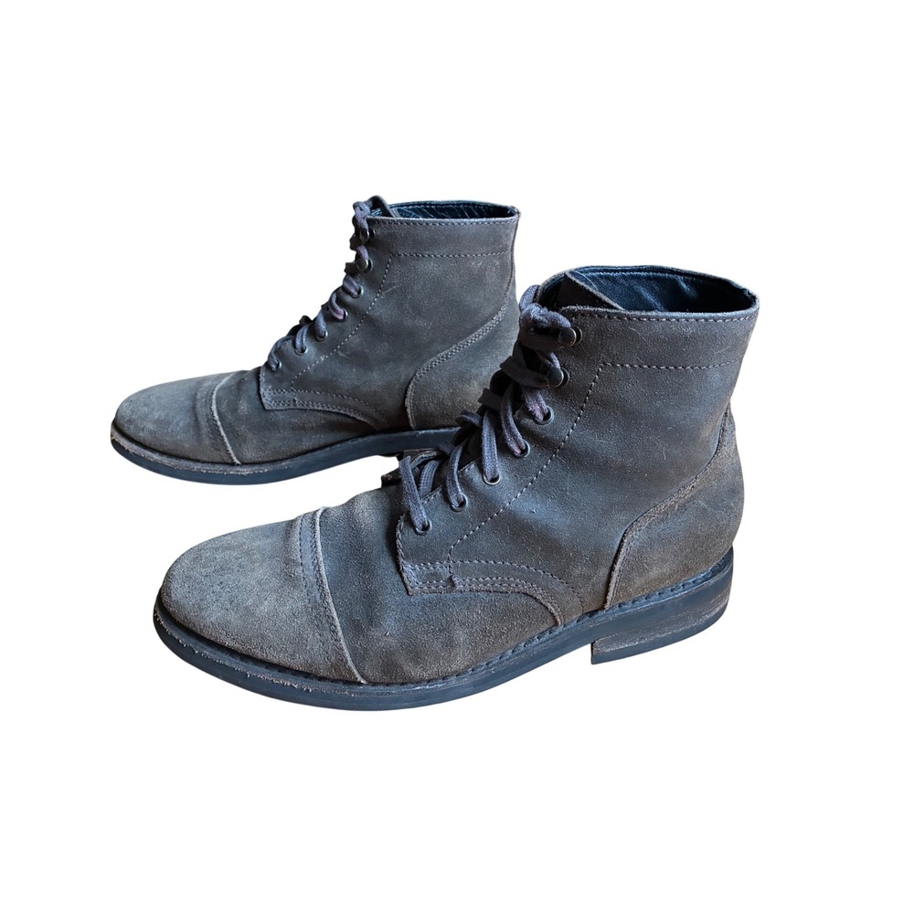 Thursday Boot Co Captain Dark Olive Suede Lace Up Cap Toe Boots Mens 9.5 US